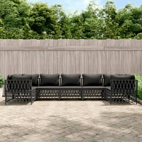 vidaXL 7 Piece Patio Lounge Set with Cushions Anthracite Steel