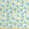 thumbnail image 1 of Exotic Fabric by the Yard, Illustration of Tropical Summer Leaves Natural Hawaiian Jungle Elements Hawaiian, Upholstery Fabric for Dining Chairs Home Decor Accents, Multicolor by Ambesonne, 1 of 4