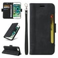 thumbnail image 1 of Allytech Case for iPhone 8 Plus/iPhone 7 Plus,PU Leather Wallet Cover with ID Credit Card Slots,Magnetic Buckle Flip Stand Shock Absorption Protective Phone Case + Wrist Strap,Black, 1 of 15