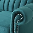 thumbnail image 5 of Noble House Klein Channel Stitching Fabric Loveseat, Teal, 5 of 8