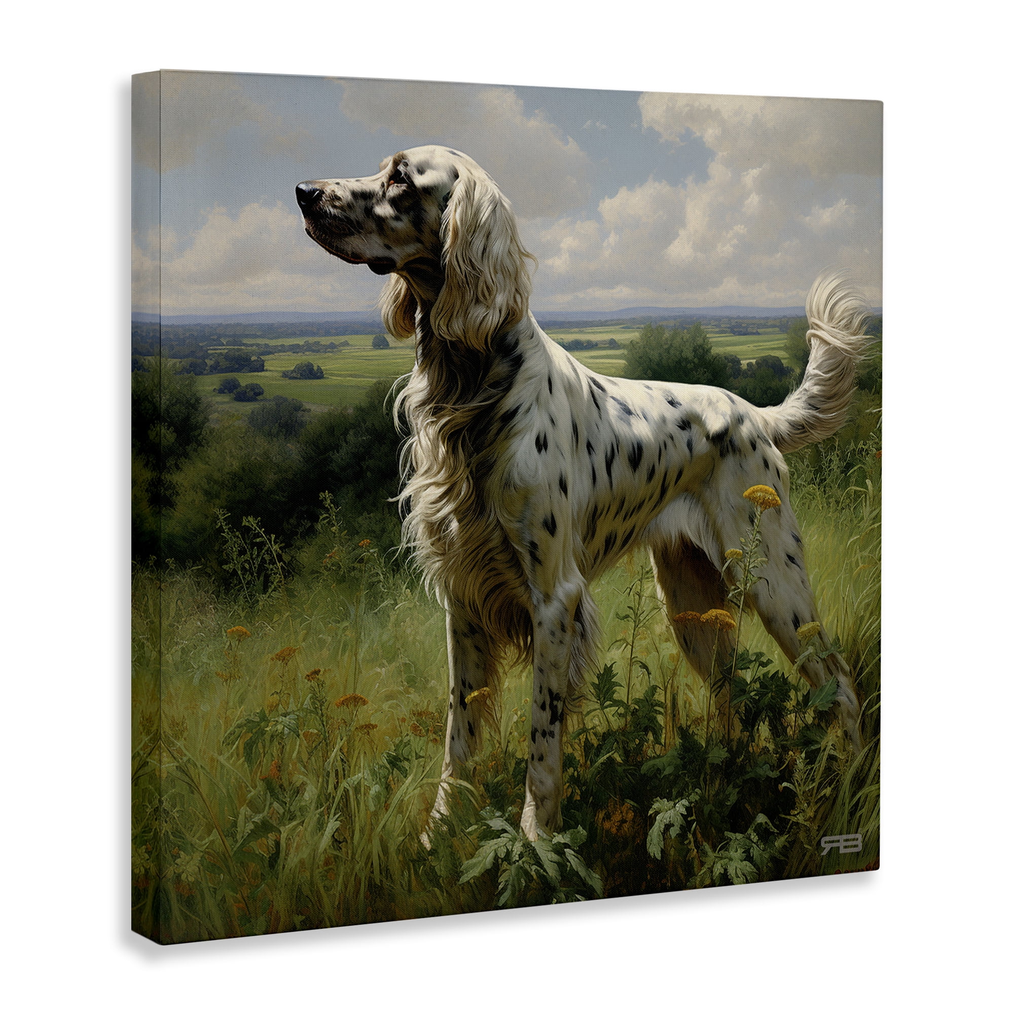 Stupell Industries Dalmatian Dog in Countryside Animals & Insects Painting Gallery Wrapped Canvas Art Print Wall Art, 36 x 36