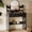 Black, variant on Oxirth Black Makeup Vanity with Lighted Mirror, Sleek Modern Dressing Table Desk with Arched LED Mirror, 2 Fluted Drawers for Bedroom
