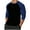 Blue, variant on Hinvhai Men's Henley Shirts Color Block Raglan Long Sleeve Slim-Fit Casual Baseball Tee Shirt Wine XL(XL)