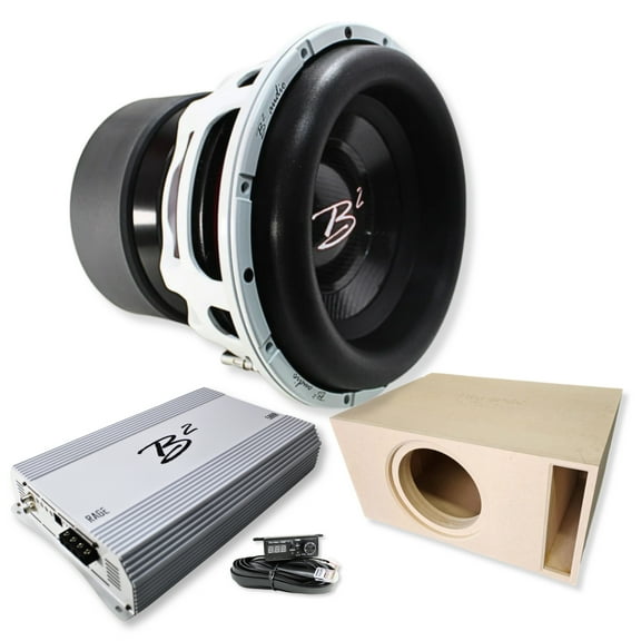 RAGEXL 12" D2 3500W RMS Subwoofer   S12ELITE Enclosure   5000W Mono Amp B2 Audio