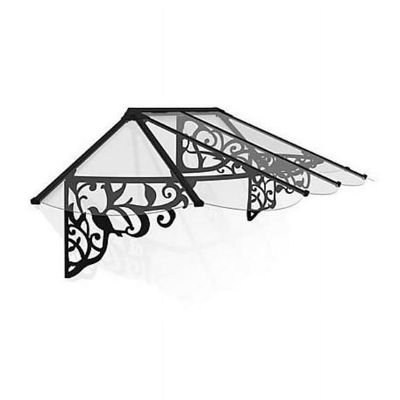 Palram-Canopia HG9594 9 x 3 ft. Lily 2642 Awning Kit, Black & Clear