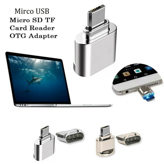 Zinc Alloy Mini TF Card Reader Laptop TF card Phone OTG Adapter Portable Micro USB Plug Memory Card Reader