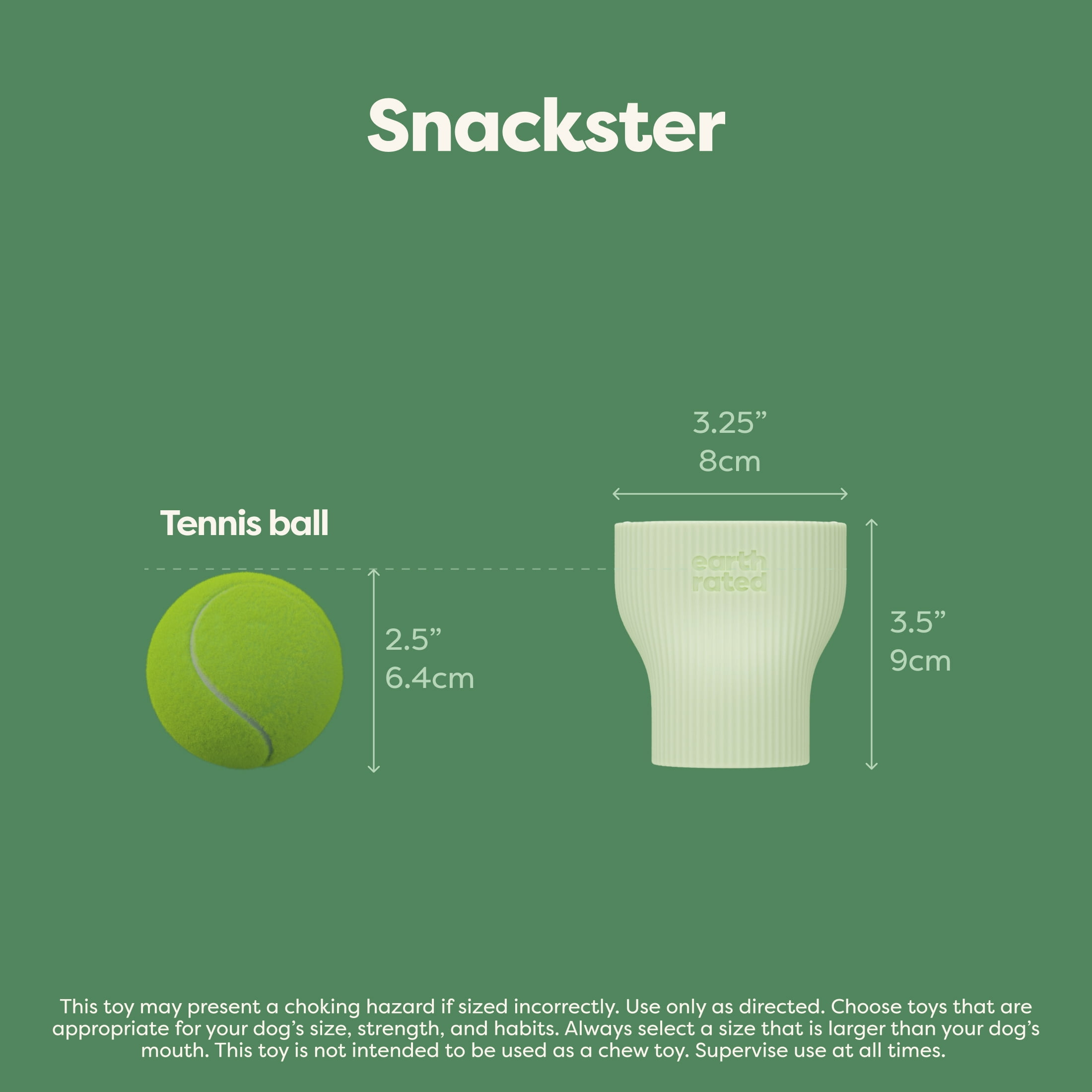 Earth Rated Snackster Dog Toy, Dual Treat Feeder, Enrichment Toy for Dogs