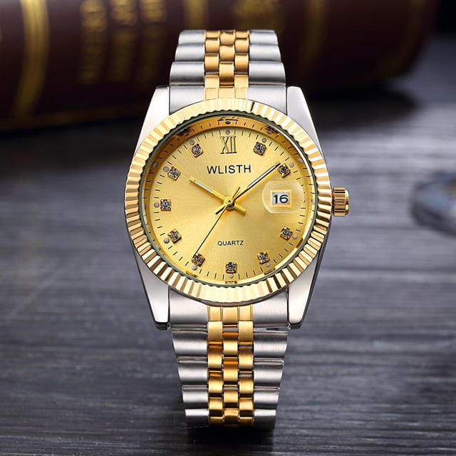 Reloj de pareja de moda resistente al agua, reloj de mujer, reloj de cuarzo para hombre, reloj dorado para mujer
