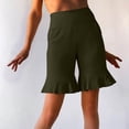 thumbnail image 4 of Hxshgdsn Capri Pants for Women with Pockets Stretch Yoga Pants Ruffle Bell Bottom Workout Athletic Sportwear（Army Green/2XL）, 4 of 9