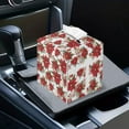thumbnail image 7 of Psesaysky Waterproof Tissue Box Cover Square with Poinsettia Flower, PU Leather Tissue Box Holders ,Facial Paper Organizer Dispenser for Bathroom, Car, Office, 5.1"X5.1"X5.5", 7 of 7