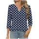 thumbnail image 2 of mfyjkho Tops Para Mujer, Camiseta De Manga Tres Cuartos Con Cuello En V Y Estampado De Moda Para Mujer Tops De Gimnasio Para Mujer Xl, 2 of 6