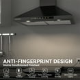 thumbnail image 5 of CIARRA Wall Mount Range Hood 30 inch 450 CFM with WIFI/Voice Control in Black CAB502W75, 5 of 10