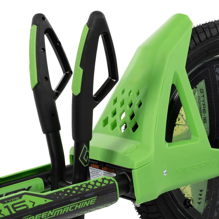 Huffy Adjustable Seat Unisex Kids Drift Trike, Green, 16