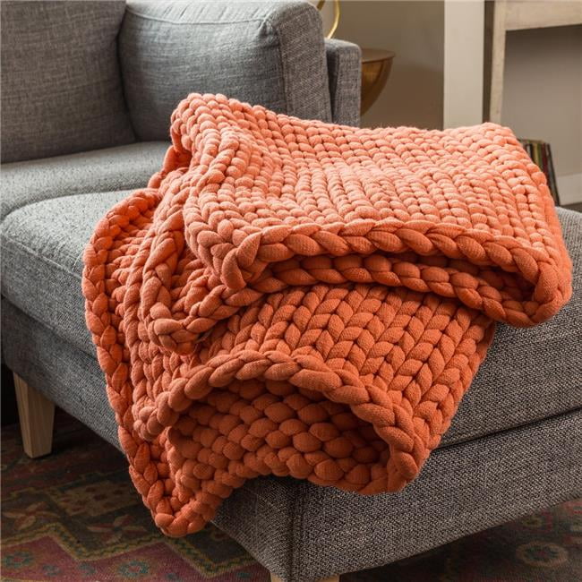Chunky knit throw