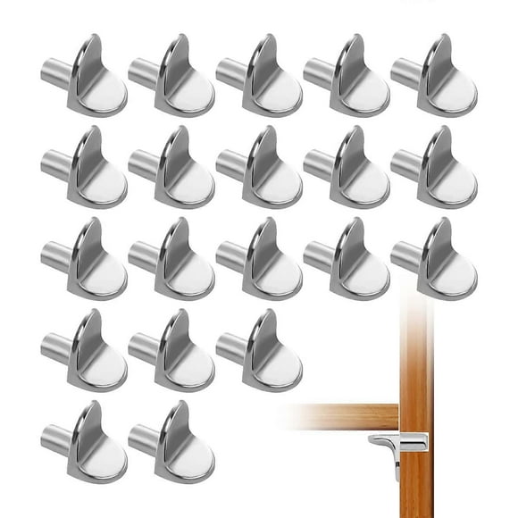20 Pieces Shelf Support Peg Shelf Pin, Nickel Plated Metal Support Pin L Shape for Cabinet, Bookcase, Shelf