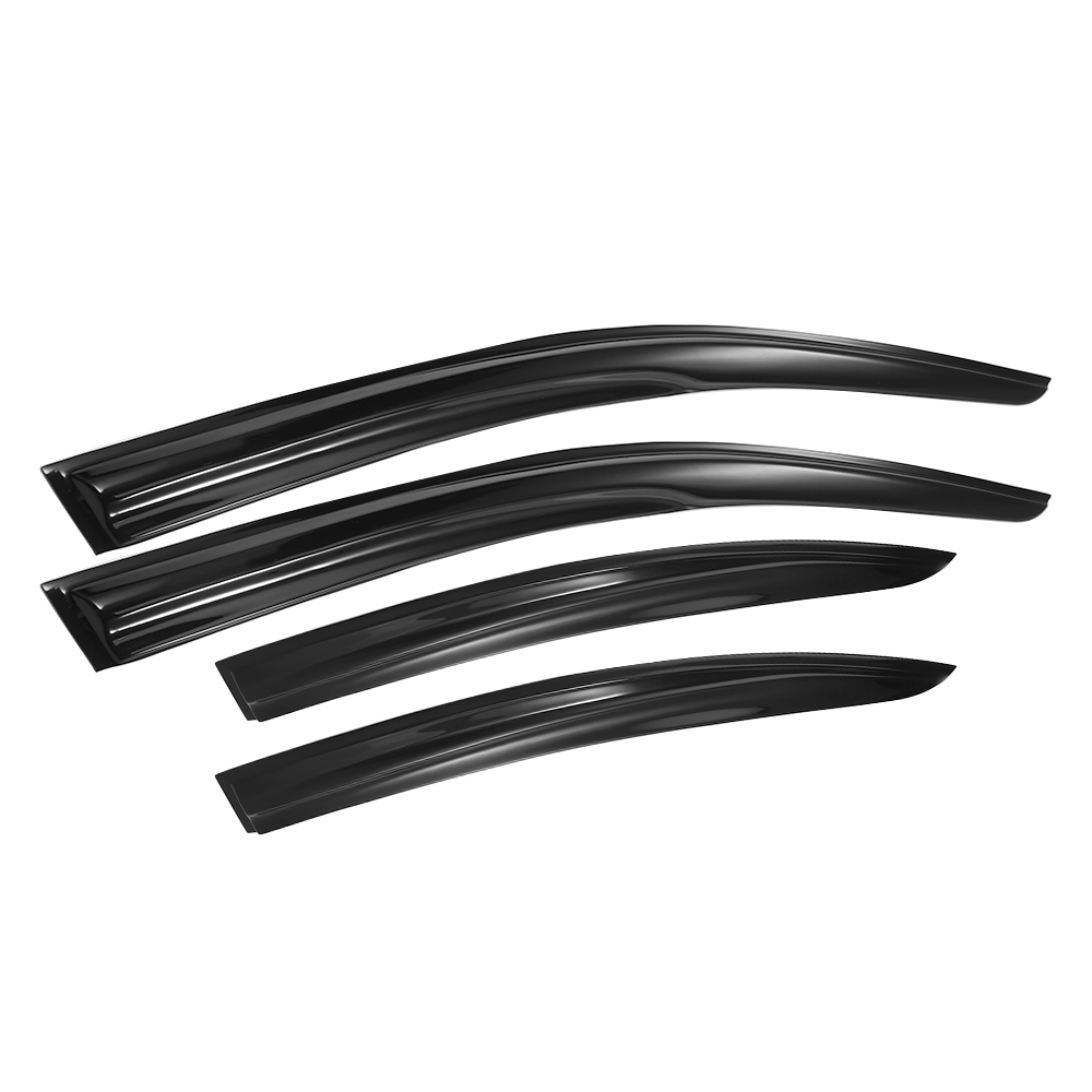 Window Vent Visors & Rain Guards For 2008-2017 Mitsubishi Lancer - 4-Piece Set, Black, JDM Style