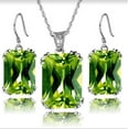 thumbnail image 2 of Wioihee Ladies Colored Crystal Earrings Necklace Set for Christmas gift, 2 of 3