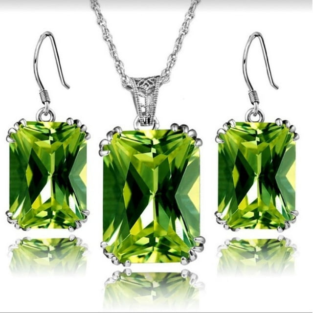 Fiudx Conjunto de Joyas de Cristal, Elegantes Pendientes de Cristal de Colores, Collar Espectacular para Cualquier Ocasión, para Usar a Diario con Estilo, Regalo Perfecto para Mujer, Conjunto de Acce