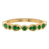 1/2 CT Round Cut Emerald Half Eternity Ring in Gold, Classic Emerald Half Eternity Ring, Natural Emerald Half Eternity Ring for Women, 14K Yellow Gold, US 5.00