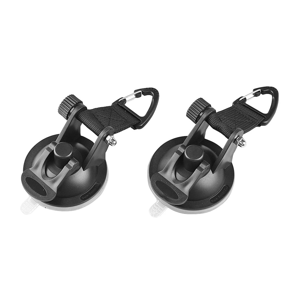 2Pcs Strong Suction Cups Tie Downs w/Hook for Car Awning Windshield Tarp Boat RV 
