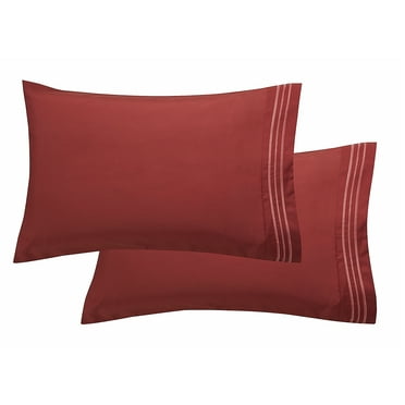1800 Preimer Hotel Collection Egyptian Quality Super Soft Wrinkle Free 2-Piece Pillowcases- Standard Size-Burgundy