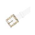 thumbnail image 2 of INSPIRE CHIC Women's Rhinestone Buckle Belts, Decorative Elegant Faux Leather Waistband Belt for Jeans Pants Dresses 41.3x1.1" White, 2 of 6