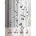 thumbnail image 6 of Grey Forest Branches Sheer Curtains 96 Inch Length 2 Panels Set, Vintage Tree Leaves Voile Window Treatment Semi Sheer Long Curtains Drapes for Bedroom/Living Room/Kitchen 52"x96"x2, 6 of 7