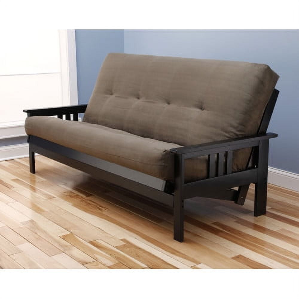 Kodiak Furniture Monterey Full Futon with Suede Fabric Mattress in White/Tan