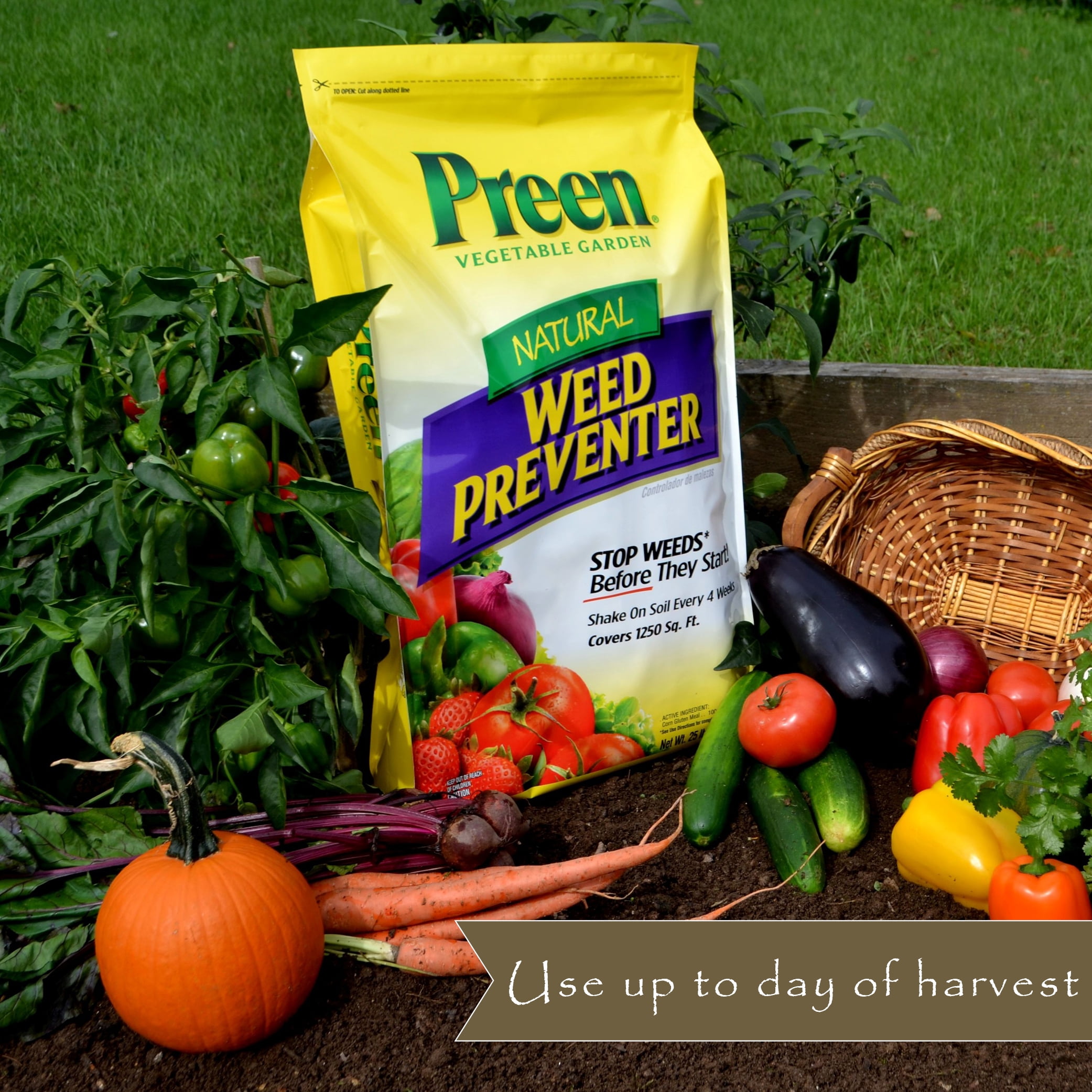 Preen Natural Vegetable Garden Weed Preventer - 25 lb. Bag - Covers 1,250 Sq. ft.