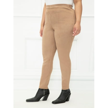 ELOQUII Elements Women's Plus Size Faux Suede Leggings