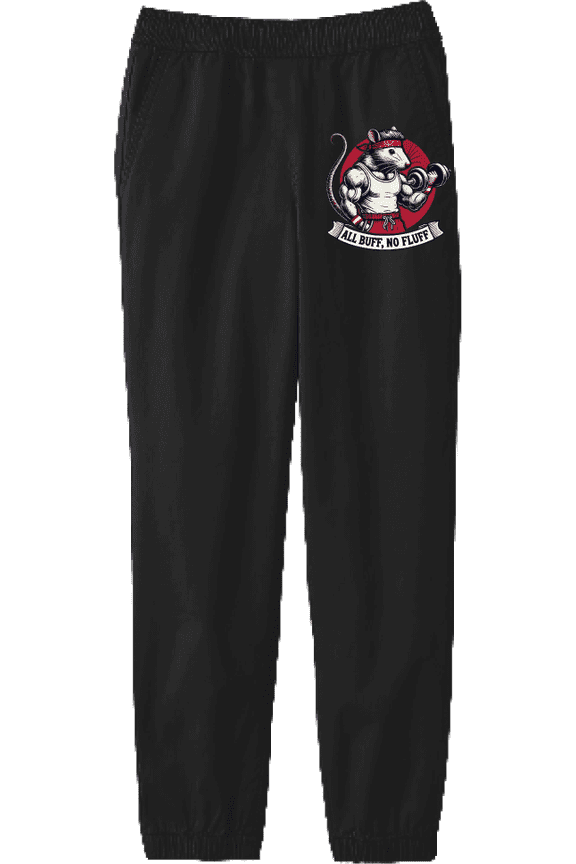 All Buff no Fluff Gym Rat Youth Black Jogger Pants-Medium