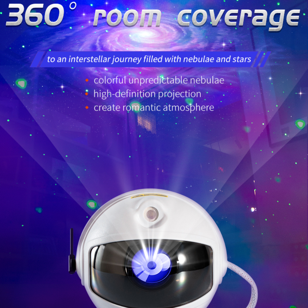 Astronaut Nebula Projector Night Light 360 ° Rotating Magnetic Head Nebula Light Bedroom Children's Room Ceiling Room Decoration