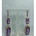 thumbnail image 3 of Amethyst Dangle Earrings Sterling Silver with 14kt Rosegold Plated, 3 of 3
