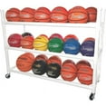 thumbnail image 3 of Champion Sports Three Tier Basketball Storage Cart with Locking Swivel Caster Wheels, 30 Ball Capacity (White), 3 of 6