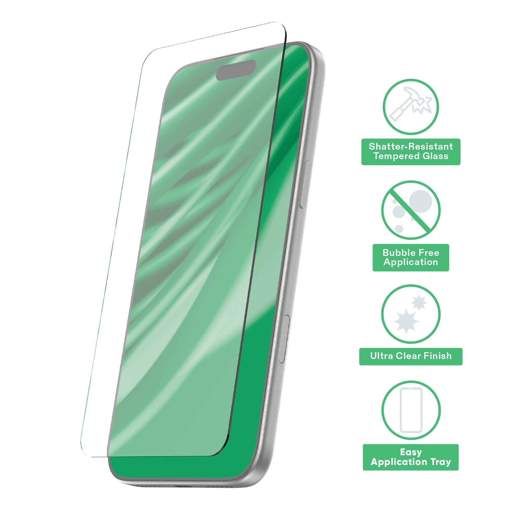 onn Glass Screen Protector with Easy Application Tray for iPhone Air