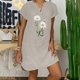thumbnail image 2 of Sexy Vestidos Cortos de Verano para las Mujeres 2025 Moda Suelta de Ocio Vestido de Manga Corta con Cuello en V, Vestido Casual de Rodilla, 2 of 6