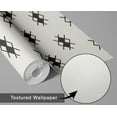 thumbnail image 6 of S4Sassy Modern Aztec Wallpaper - White Bohemian Wall Covering, 25" x 120" Self-Adhesive Textured Vinyl Walls Paper, Decorative Wallwrap, Easy DIY Wall Covering For Bedroom, Cabinets, Living Spaces, 6 of 9