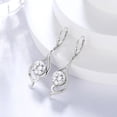 thumbnail image 6 of Juwaliy Women Dangle Earrings April Birthstone White CZ 925 Sterling Silver Leverback Bridal Jewelry Mermaid Tail Wife Birthday Valentines Mother's Day Gift for Her, 6 of 8