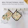 thumbnail image 4 of Yayeee Oven Mitts and Pot Holder Set of 4 Heat Resistant Kitchen Gloves Baking Hot Pad, Leaves Pattern, 4 of 5