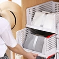 thumbnail image 2 of Wardrobe Foldable Storage Basket Layered Divider Drawer Rack Stackable Clothes Organizing Basket 33x43x18.5cm/13.0x16.9x7.3in, 2 of 3