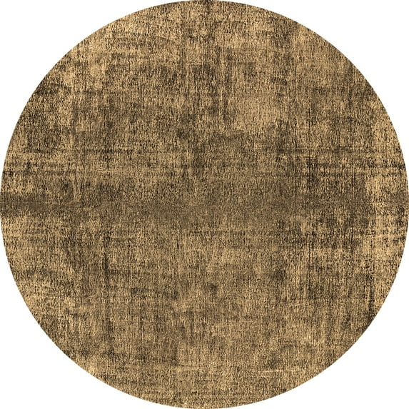 Ahgly Company Indoor Round Oriental Brown Industrial Area Rugs, 8' Round