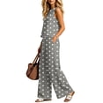 thumbnail image 6 of BRELIL Women Two Piece Sets Polka Dot Boho Vacation Outfits Round Neck Sleeveless Tank Top Wide Leg Long Pants Casual Loose Lounge Matching Set, Gray S, 6 of 6