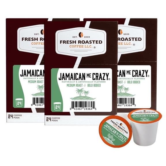 Fresh Roasted Coffee's Flavored Coffee Collection, Jamaican Me Crazy, 72 K-compatible Pods