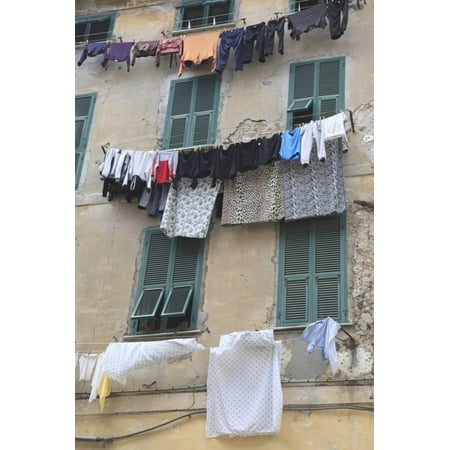 Hanging Laundry, Ventimiglia, Medieval, Old Town, Liguria, Imperia Province, Italy, Europe Print Wall Art By Wendy