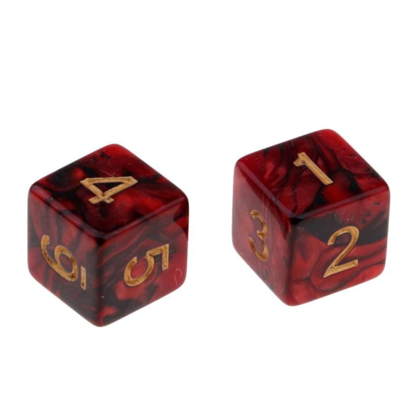10pcs Six Sided D6 Polyhedral Dice with Numbers 16mm Red+Black 