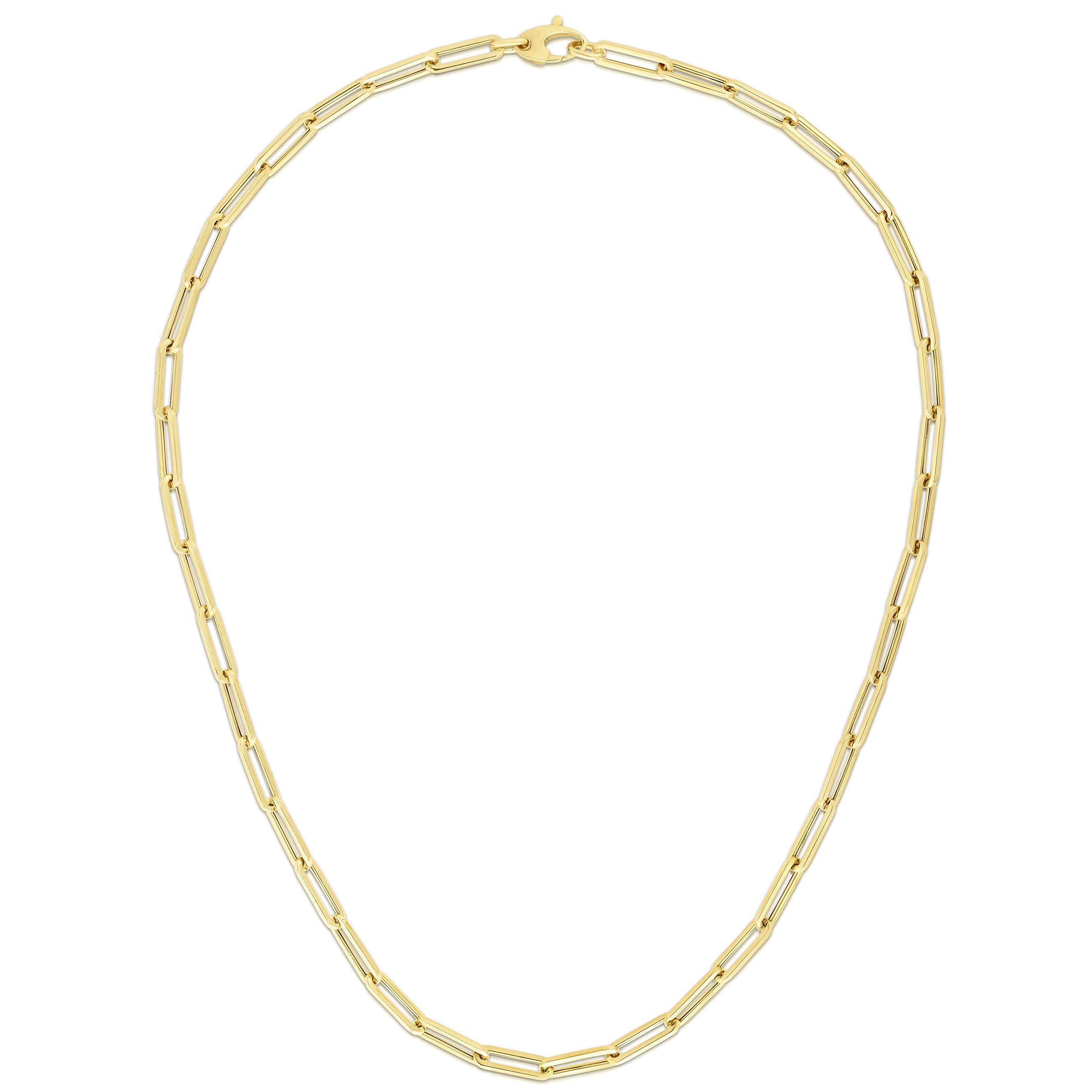 Floreo 14k Yellow Gold (3.2mm, 4.2mm, 6.1mm, 9.8mm) Lite Paperclip Chain Necklace