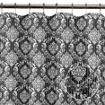 thumbnail image 4 of S4Sassy Black Stripe & Vector Design Damask Decorative Waterproof Printed Shower Curtain Roller Hooks Drapes-60 x 70 Inch, 4 of 6
