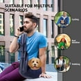 thumbnail image 2 of Dog Carrier Sling - Reversible Puppy Carrier Purse with Storage Pocket, Hand-Free Dog Sling Carrier for Carry Small Dogs and Cats, Travel Safety Harness, Dog and Cat Harness (Dark Blue), 2 of 14