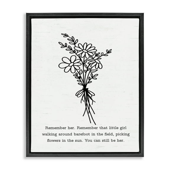 Stupell Industries You Can Still Be Her Plants & Flowers Painting Black Floater Framed Canvas Art Print Wall Art, 17 x 21