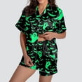 thumbnail image 2 of UngA Halloween Sleepwear Pajama Set for Women 2 Piece Lounge Set Short Sleeve Tops and Shorts Soft Sleepwear Loungewear Sweatsuits Green,L, 2 of 6